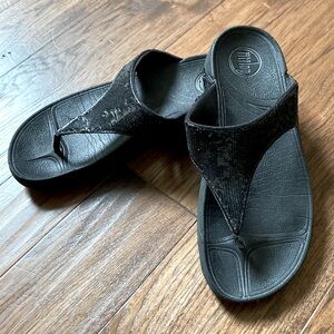 Original Black Sequin Fit Flop. Size 10.